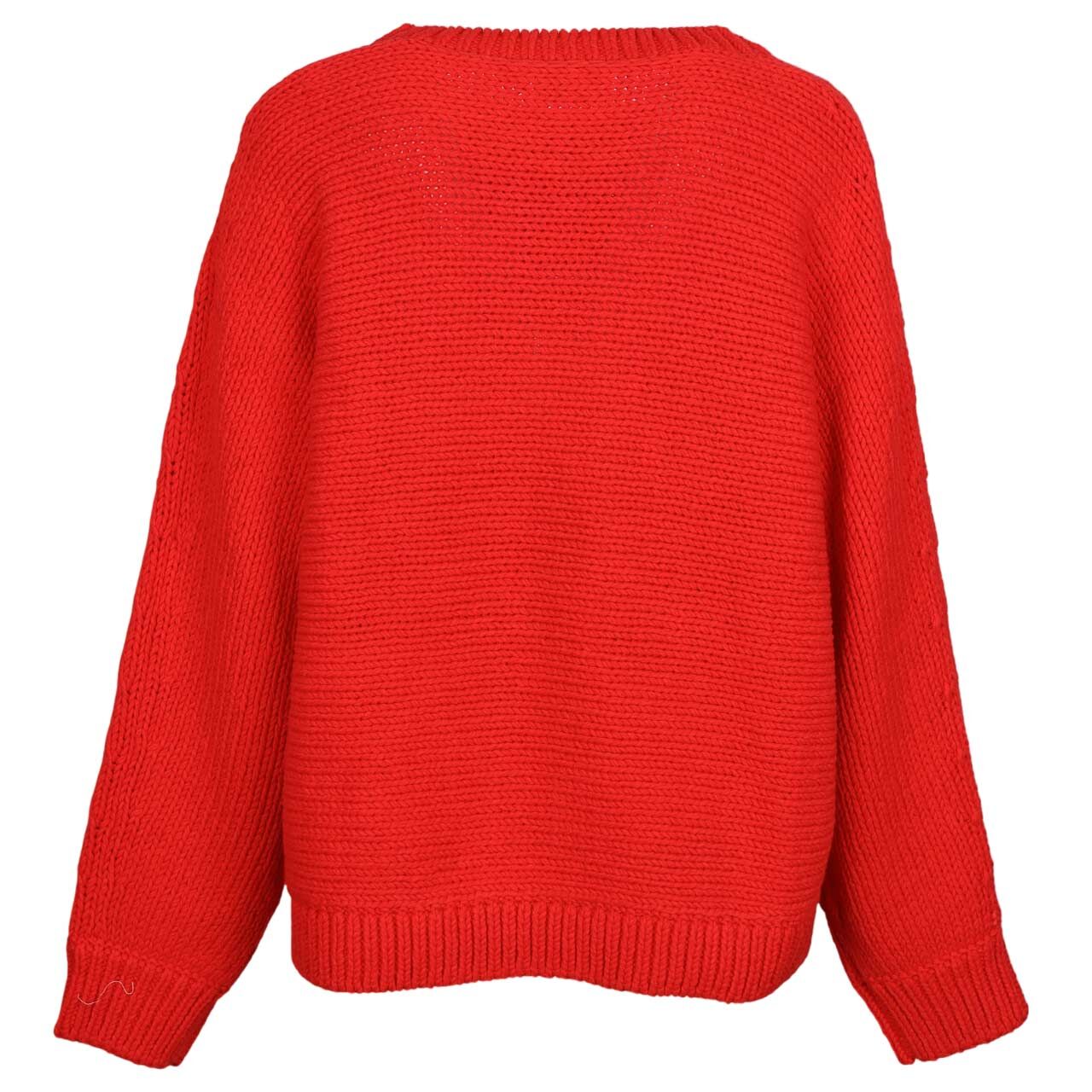 Damen Pullover von Comma in Rot mit Print, Rückansicht