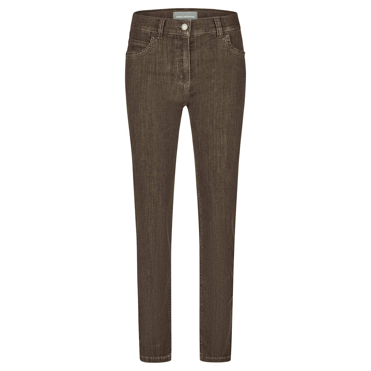 Stretch Damenjeans Angelika Magic Stretch Pipe/Röhre von Anna Montana in Braun, Vorderansicht