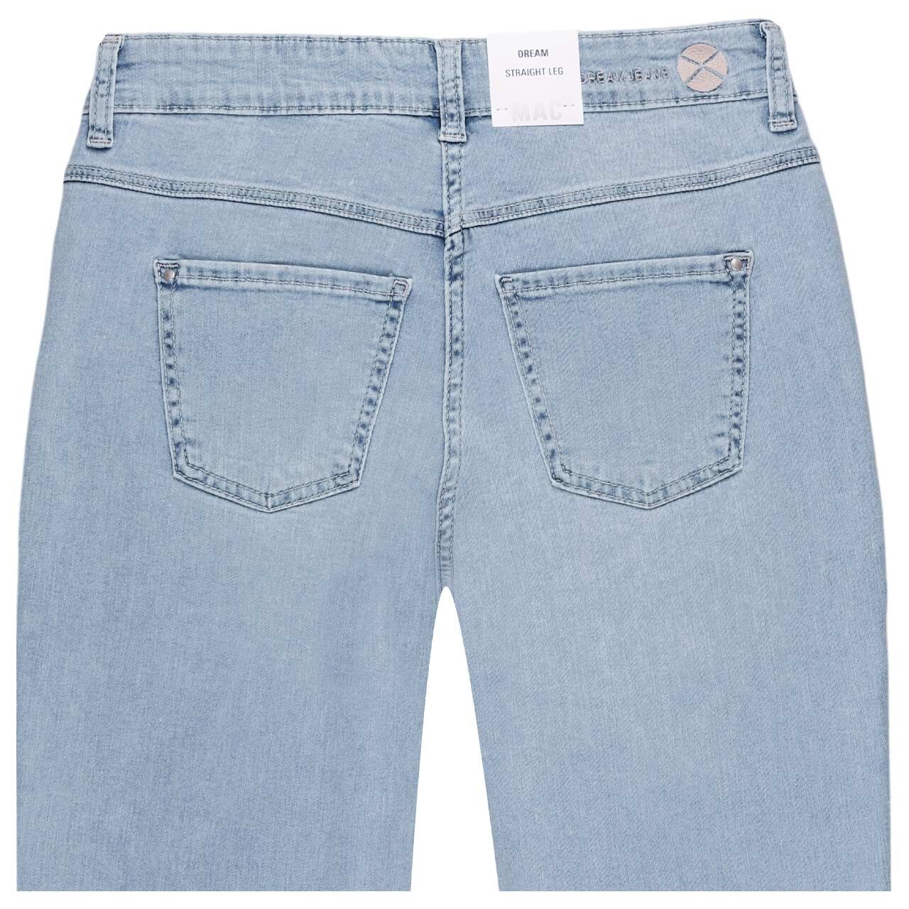 Stretch Damenjeans Dream von MAC in Hellblau verwaschen, detaillierte Rückansicht