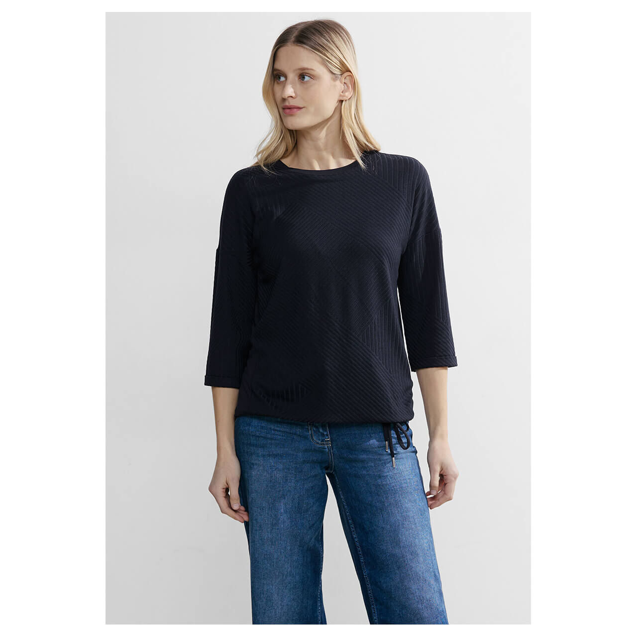 Cecil Damen 3/4 Arm Shirt Structure Mix universal blue