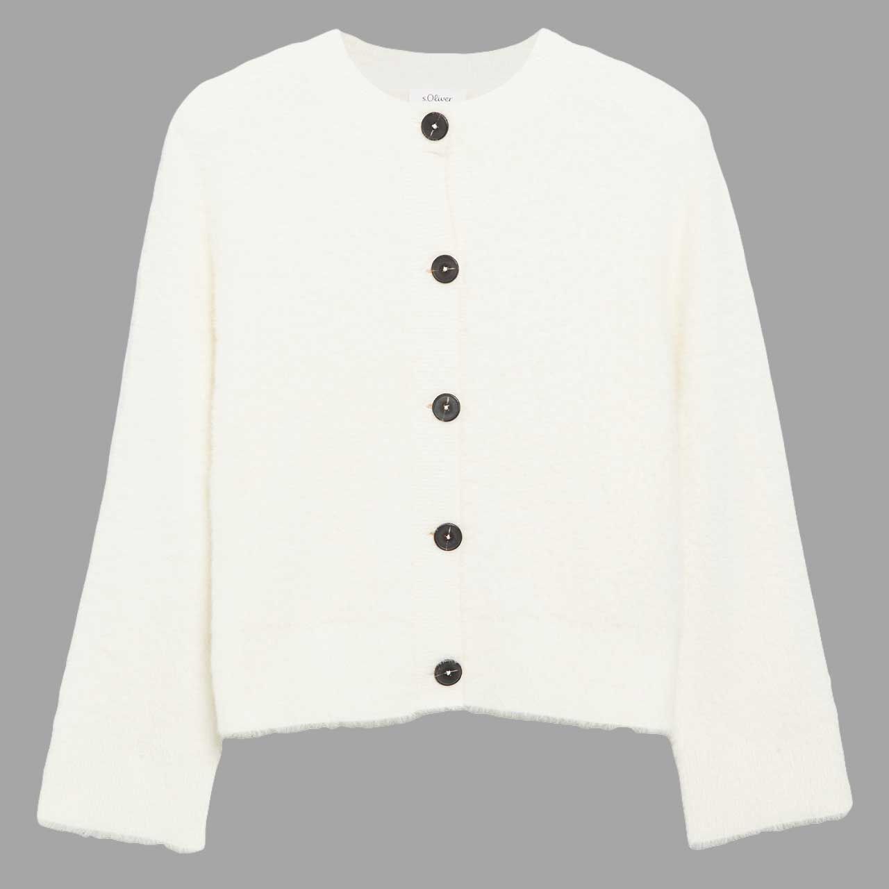 s.Oliver Damen Strickjacke almond white