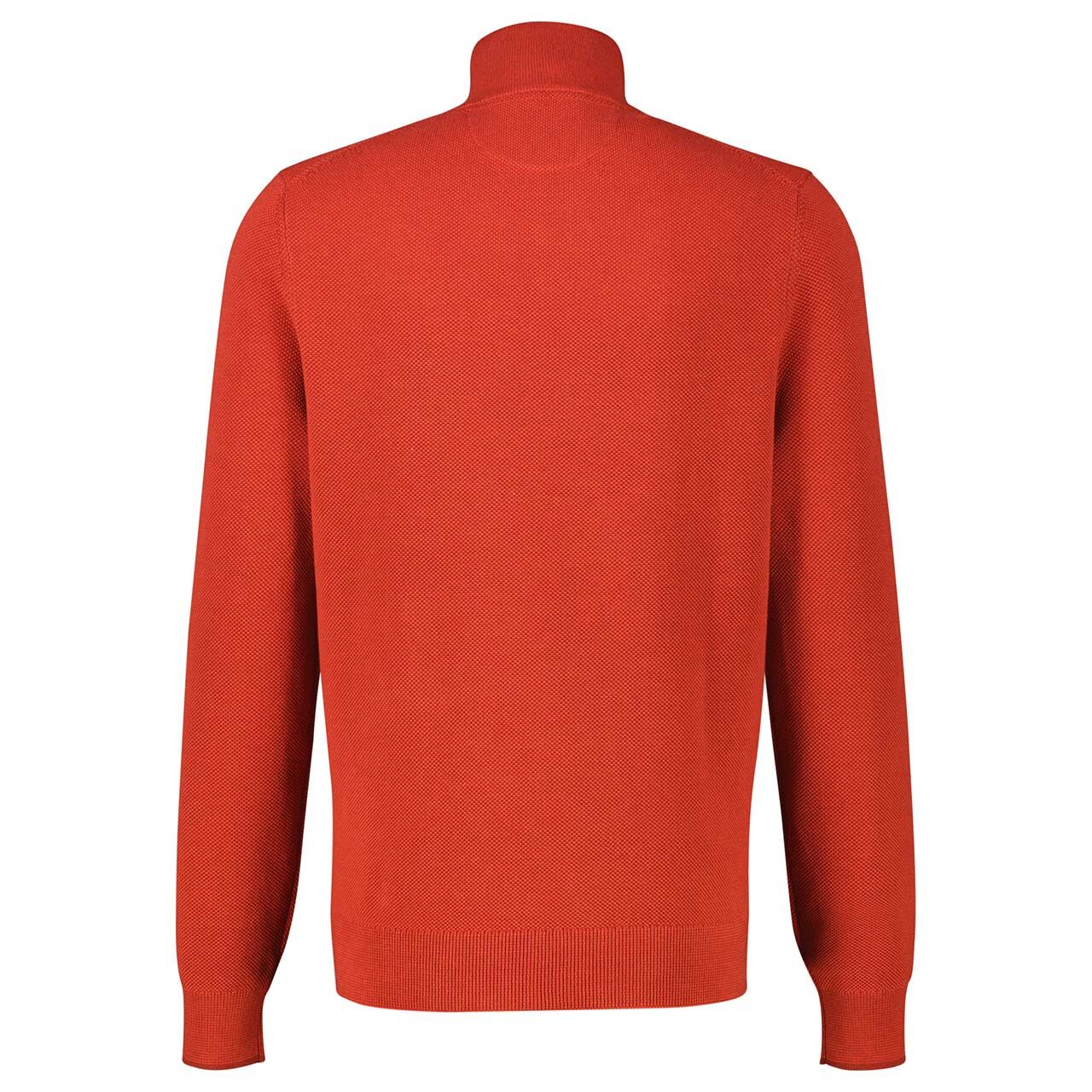 Herren Pullover Troyer von Lerros in Rot, Rückansicht