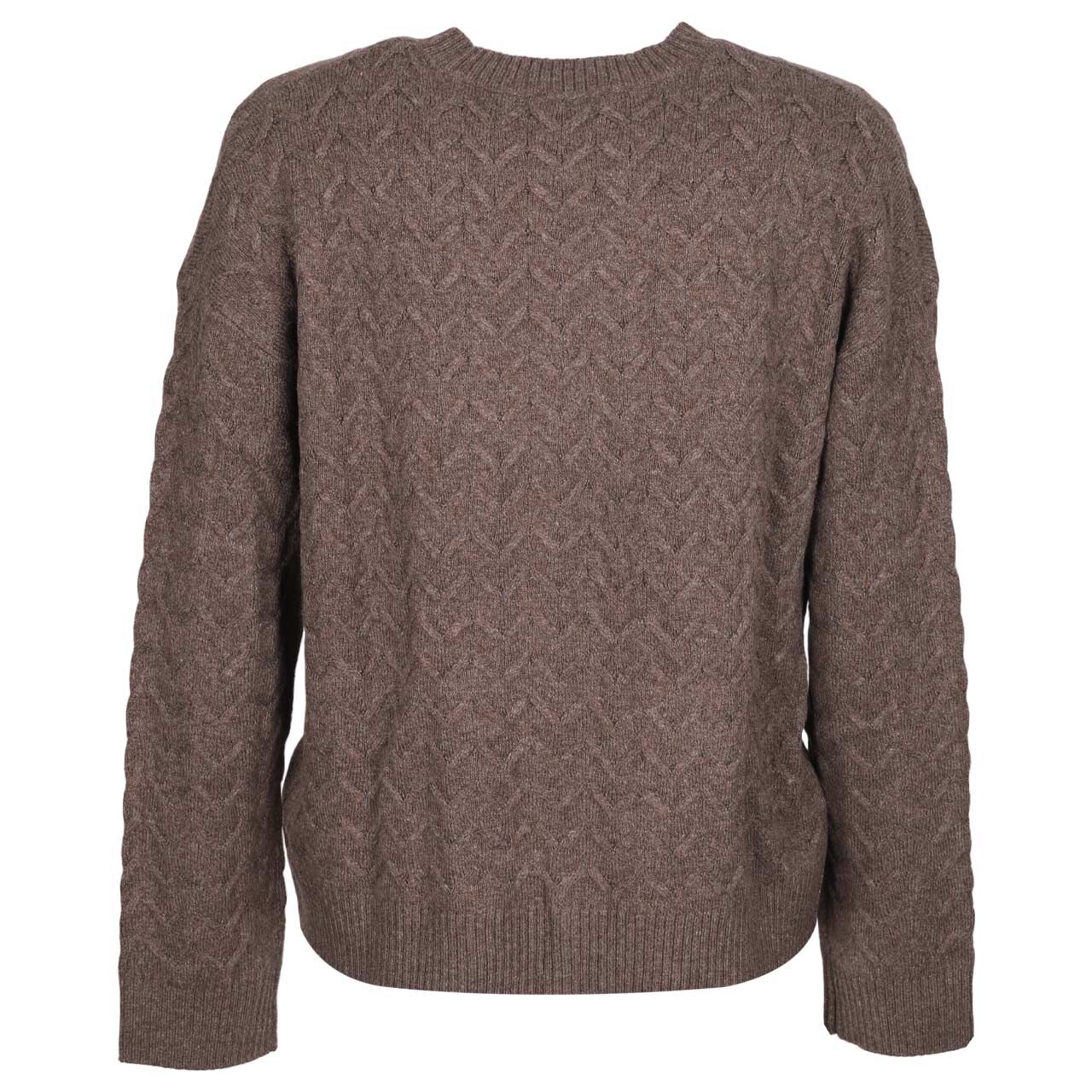 Damen Pullover Cosy Structure von Street One in Braun meliert mit der Farbnummer 17142, Rückansicht