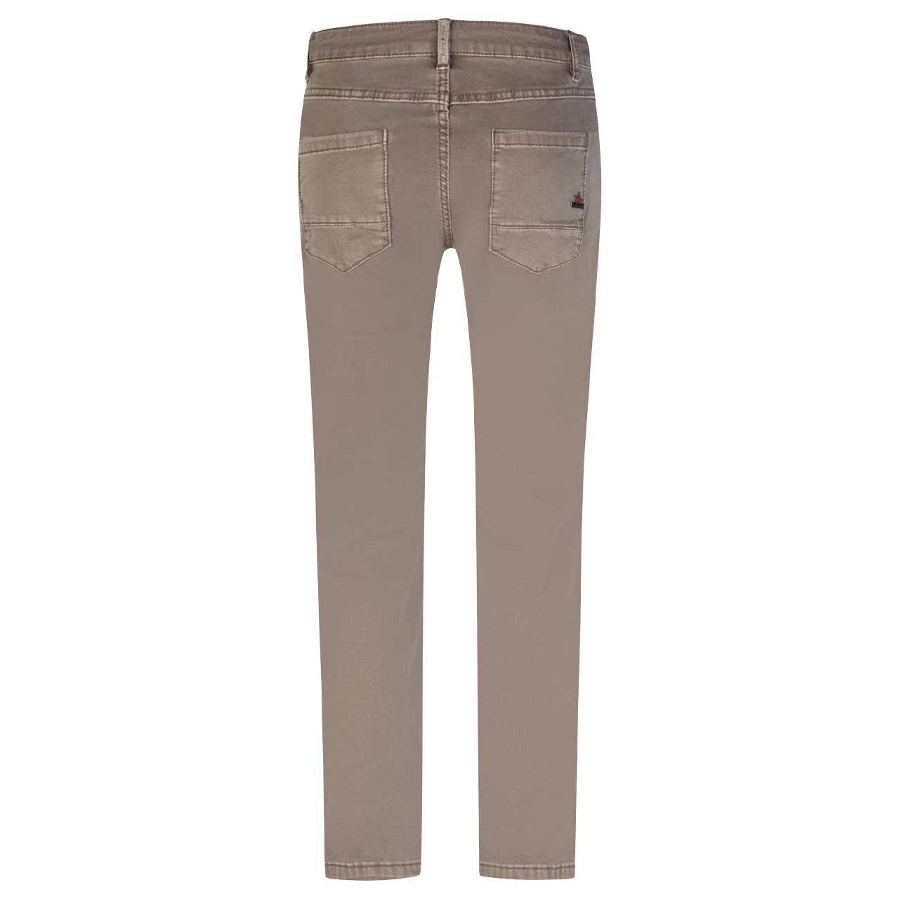 Damen Ankle Baumwollhose Anna C Straight Cropped Stretch Twill von Buena Vista in Grau, Rückansicht