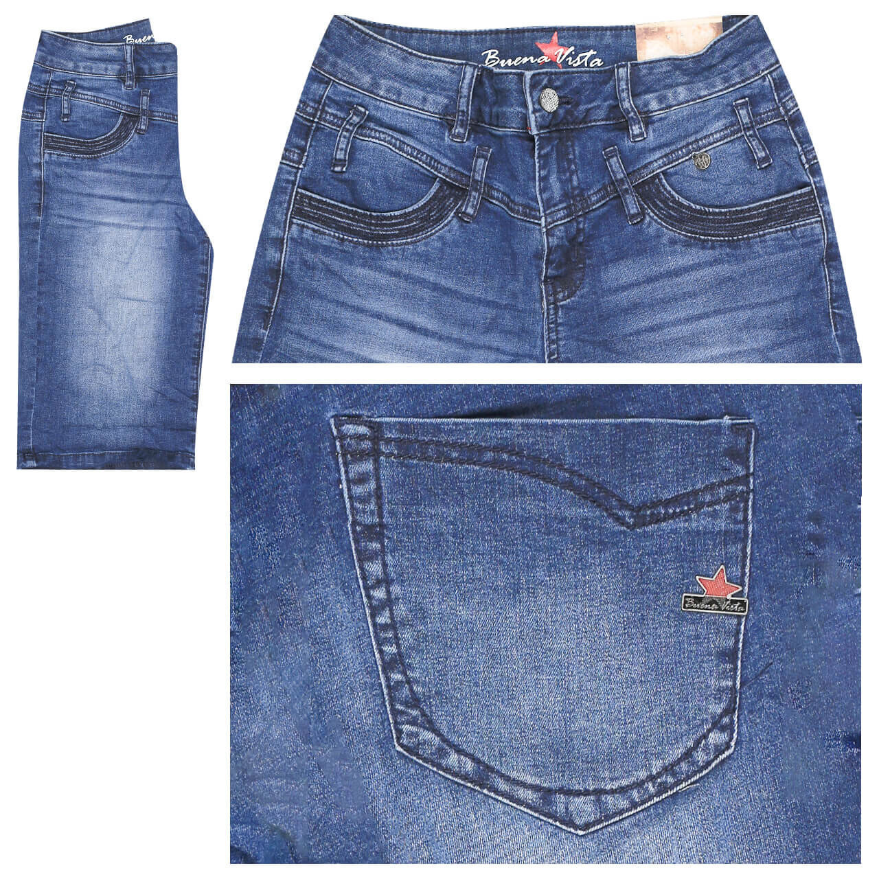 Buena Vista Jeans Florida-Short Stretch middle blue washed