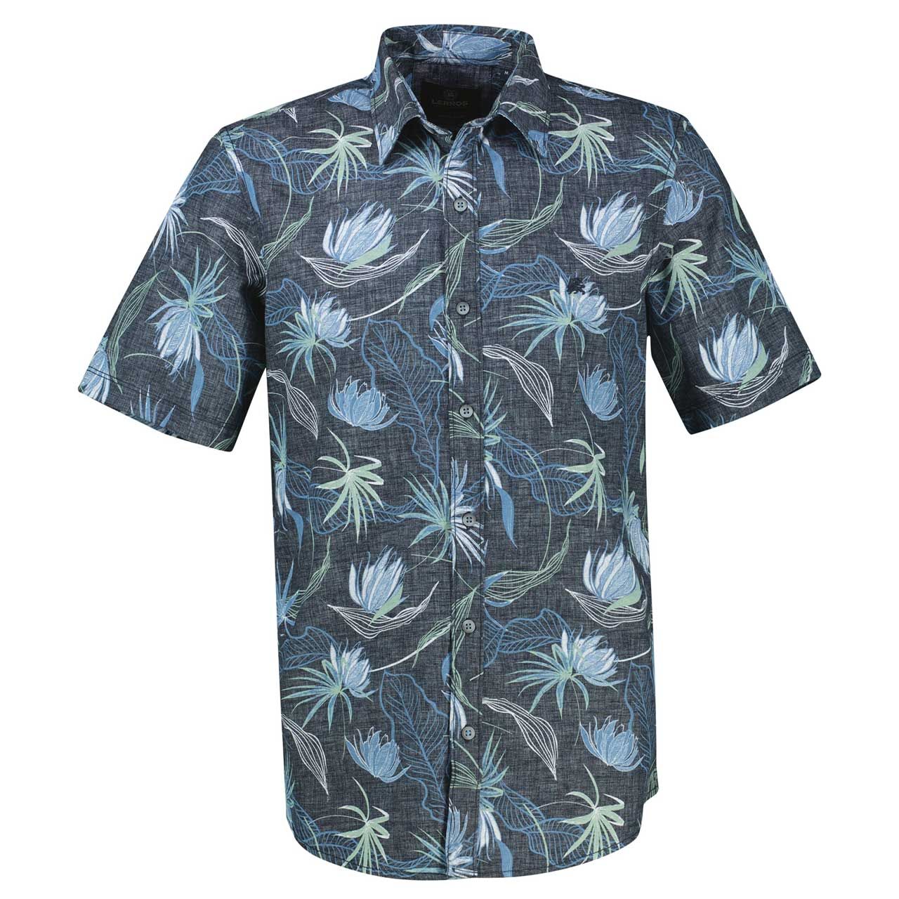 Lerros Herren 1/2 Arm Hemd classic navy floral printed