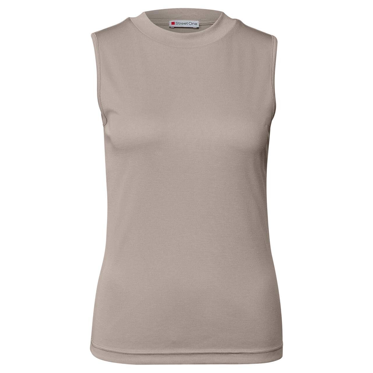 Street One Damen Top Rib Turtle Neck morning beige