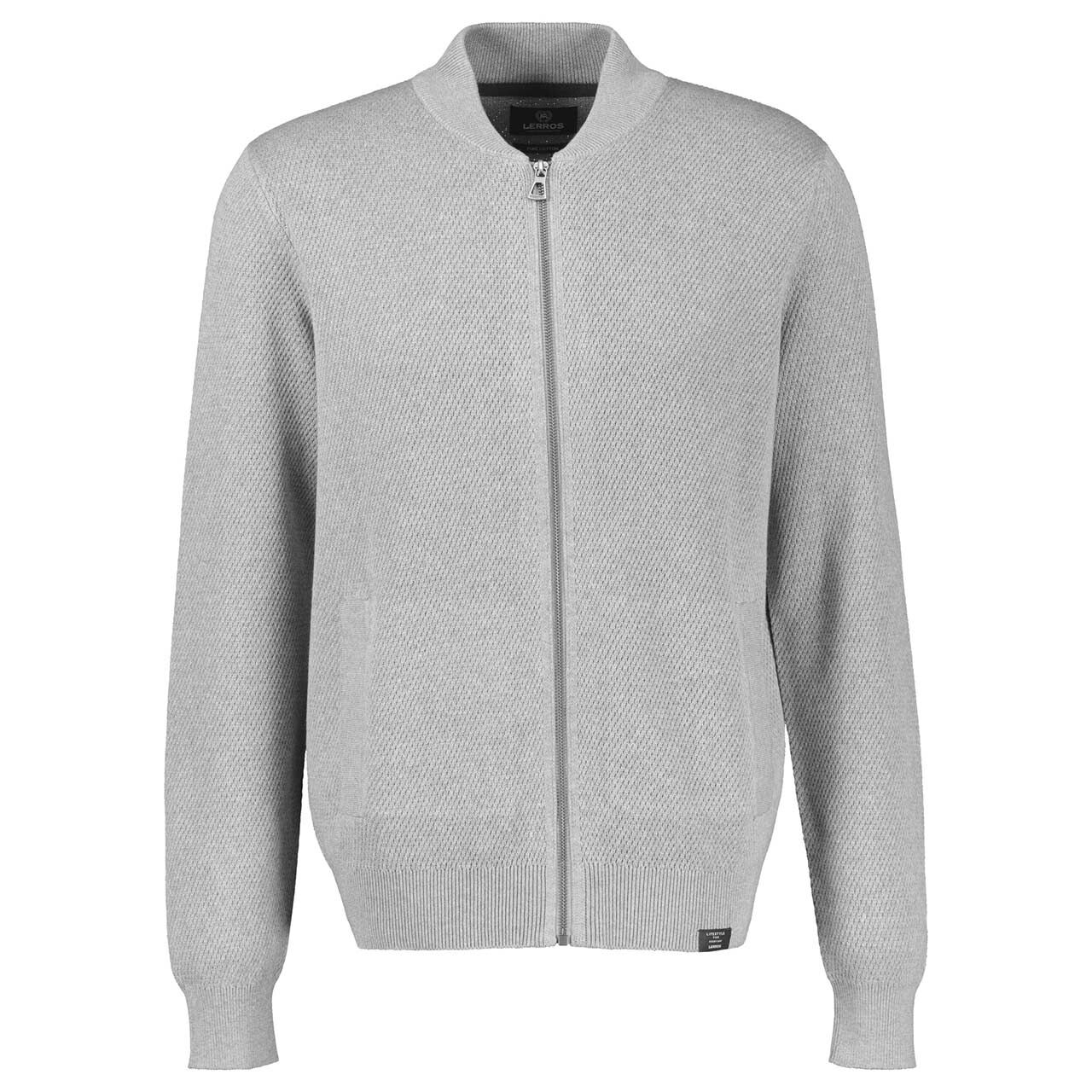 Lerros Herren Strickjacke light platinum grey melange