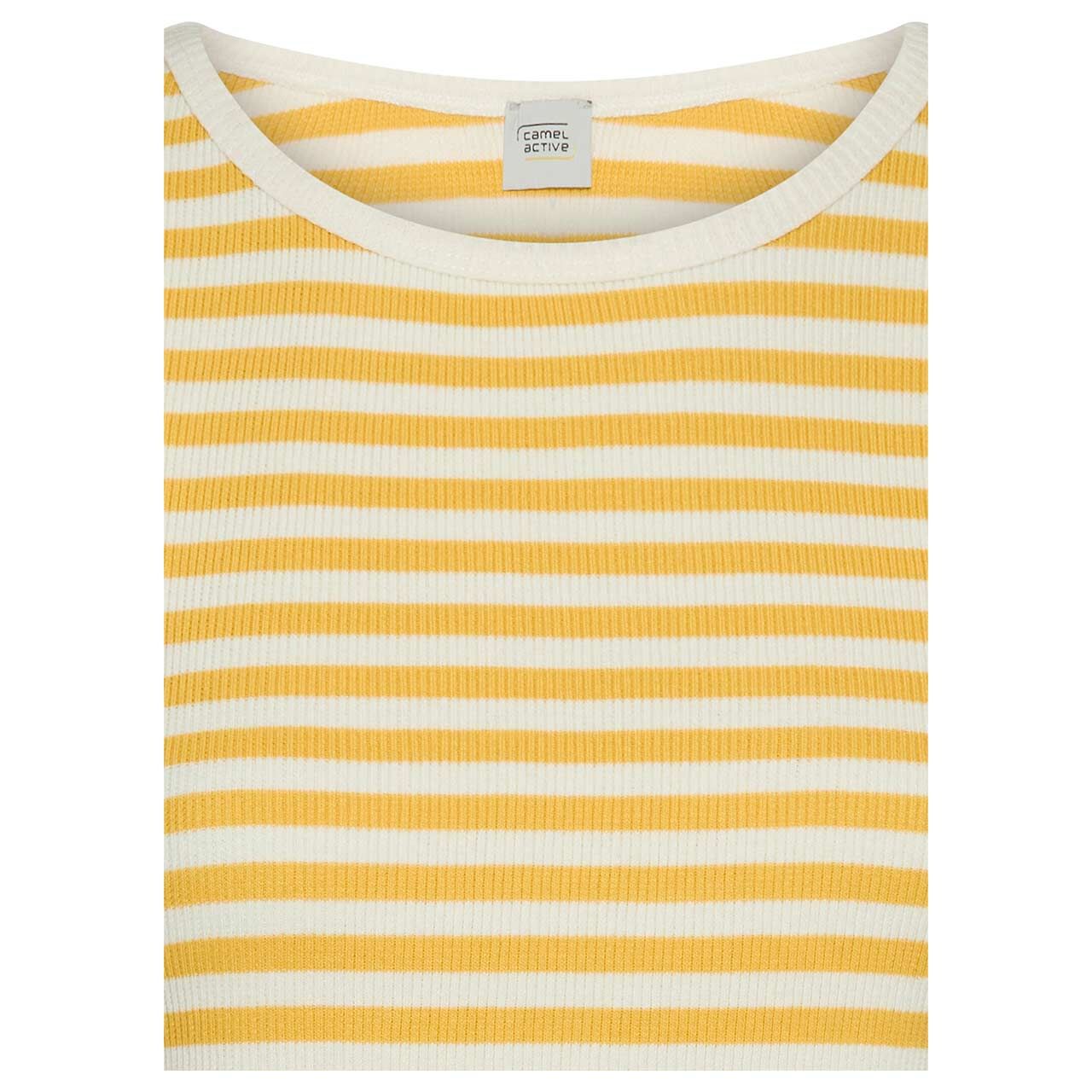 Damen Top von Camel active in Gelb gestreift, detaillierte Vorderansicht