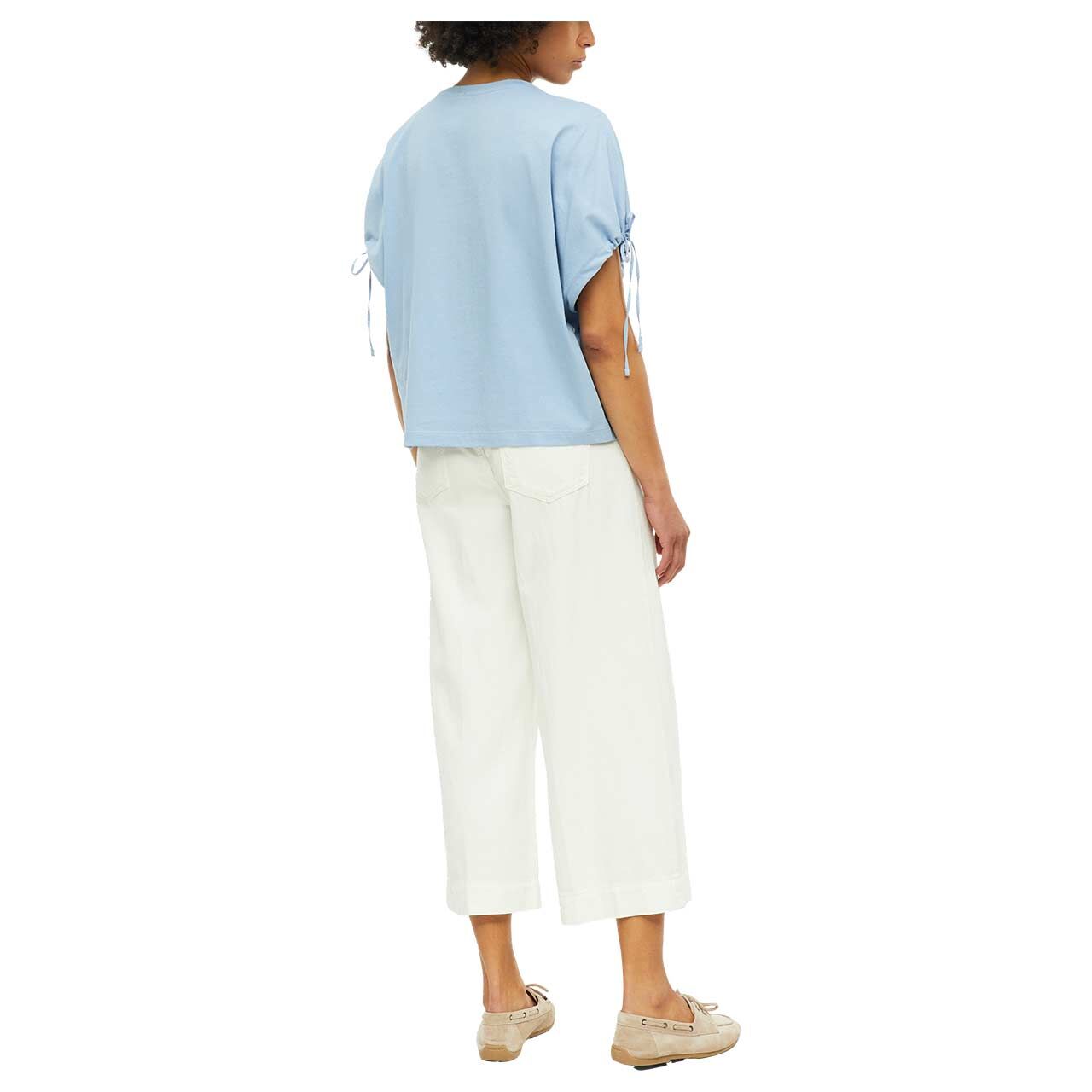 s. Oliver Damen T-Shirt in Hellblau, Rückansicht am Model