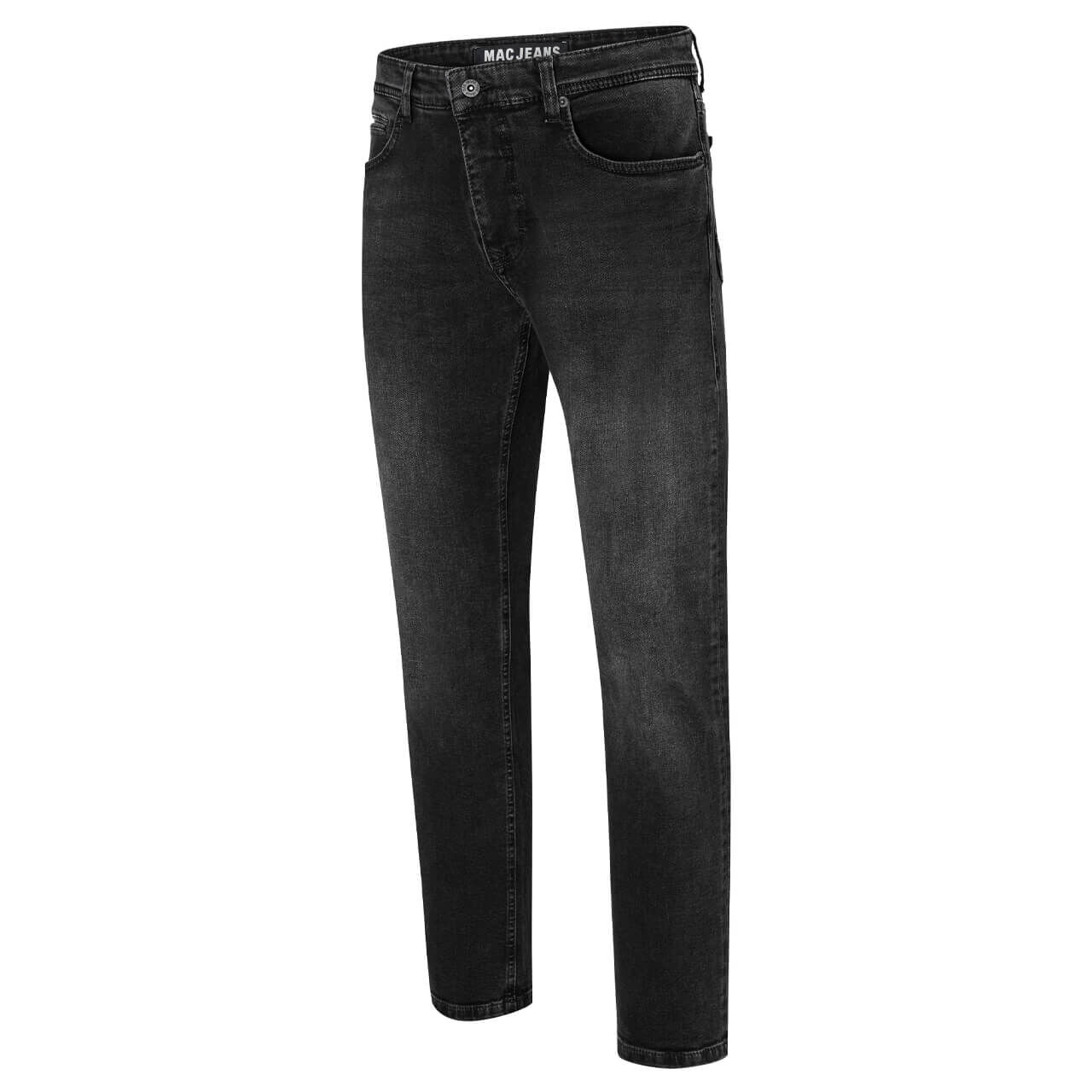 mac-jeans-arne-schwarz-H884-ansicht-muster-vorne-schrag MAC Jeans Arne für Herren in Schwarz angewaschen, FarbNr.: H884