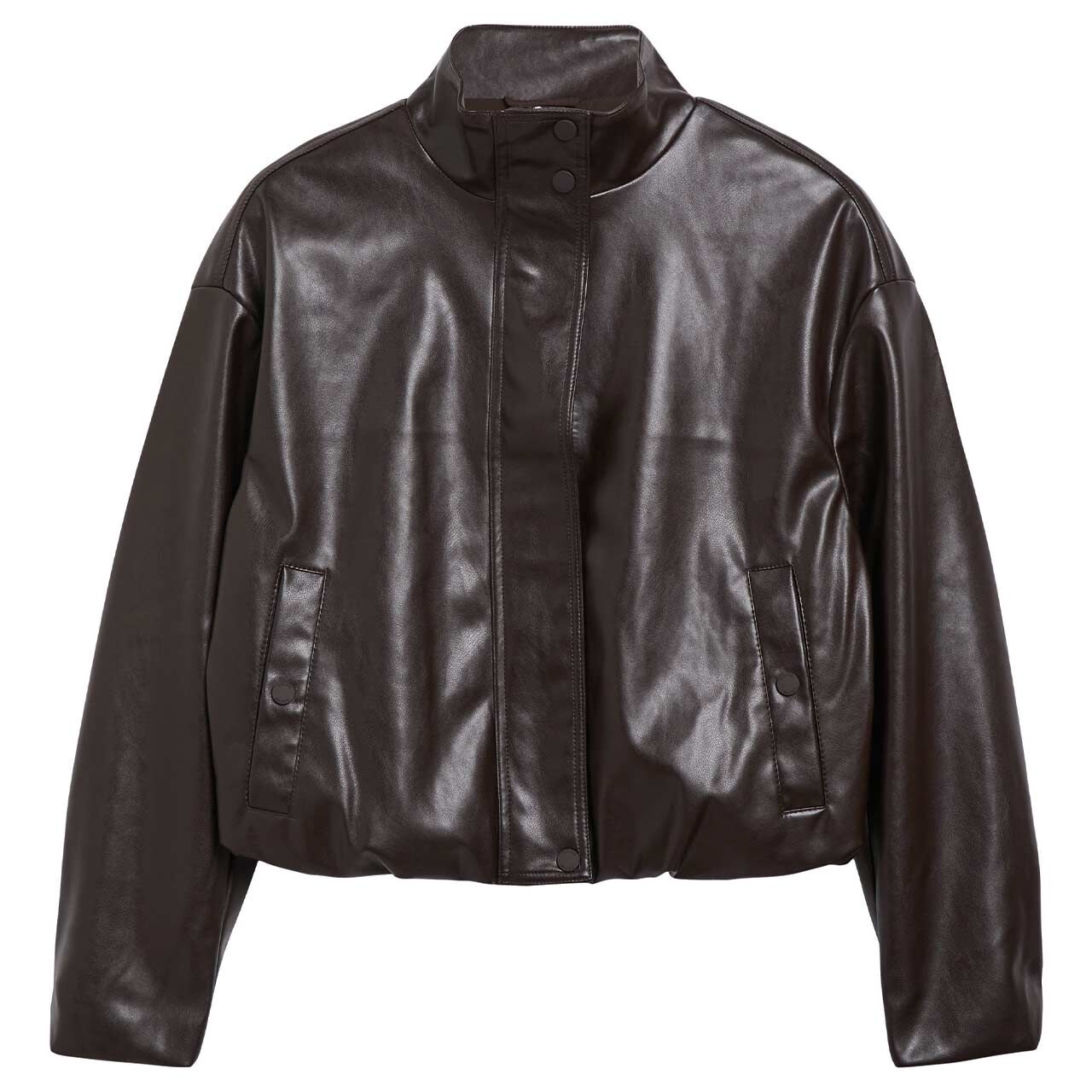 s.Oliver Damen Lederjacke bitter chocolate
