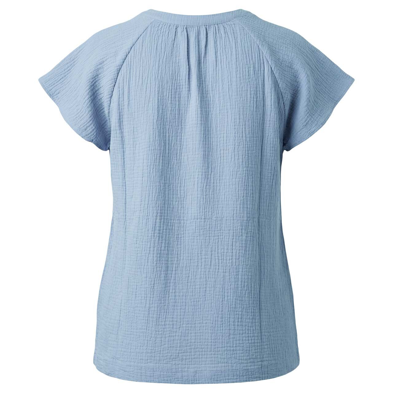 Damen Kurzarm Bluse von s.Oliver in Hellblau, Rückansicht