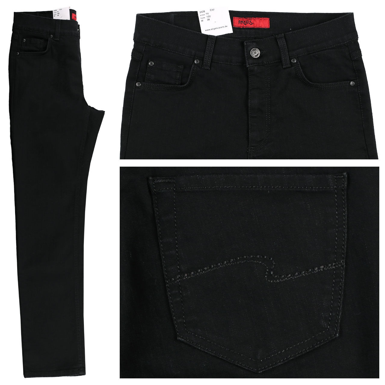 Angels Jeans Cici für Damen in Tiefschwarz, FarbNr.: 100 Angels Jeans Cici für Damen in Tiefschwarz, FarbNr.: 100