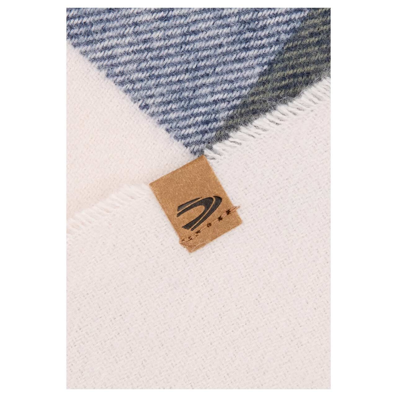 Damen Schal von Camel active in Salbeigrün kariert, Detailansicht Logo