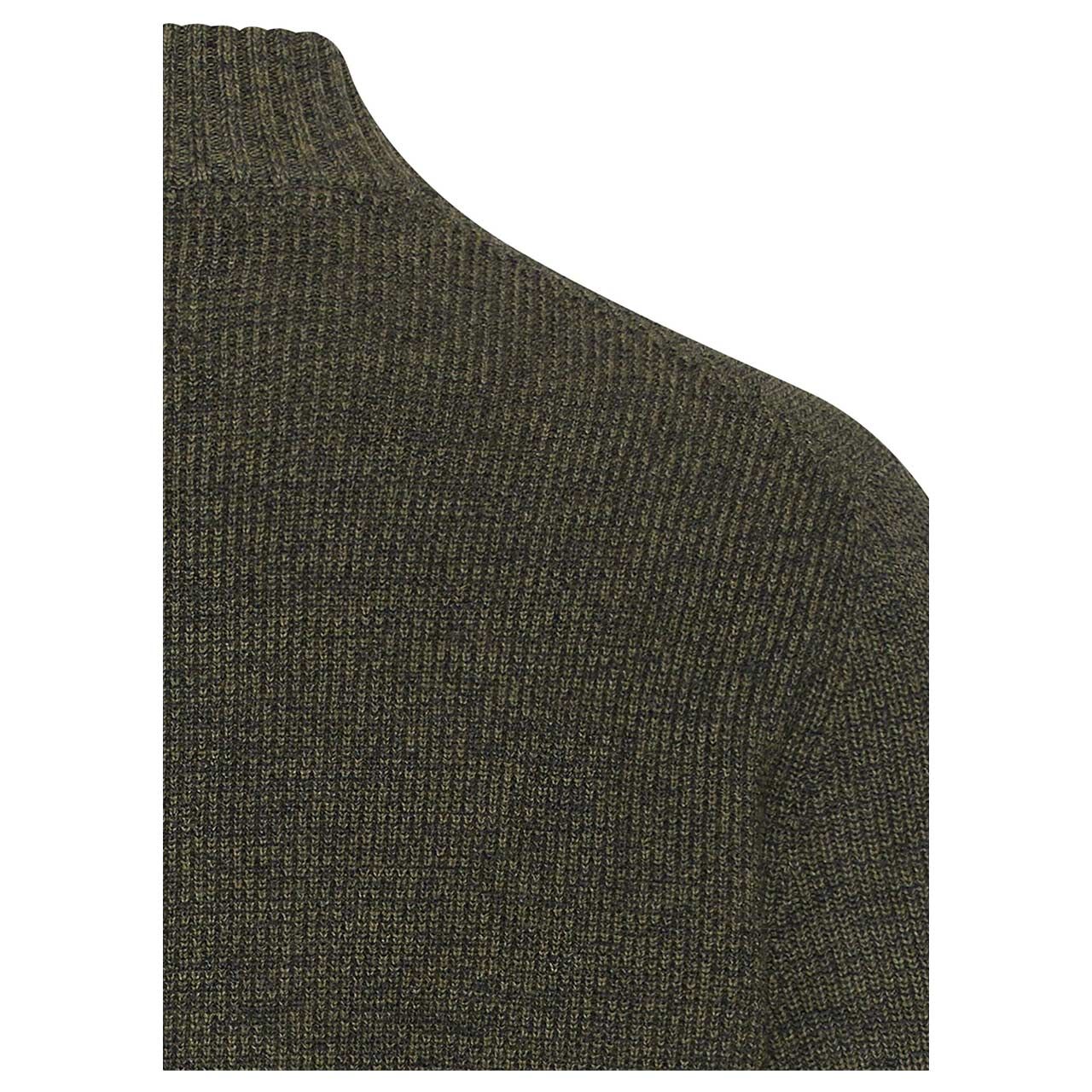 Herren Strickjacke von Camel active in der Farbe Dunkelgrün meliert, Detailansicht hinten