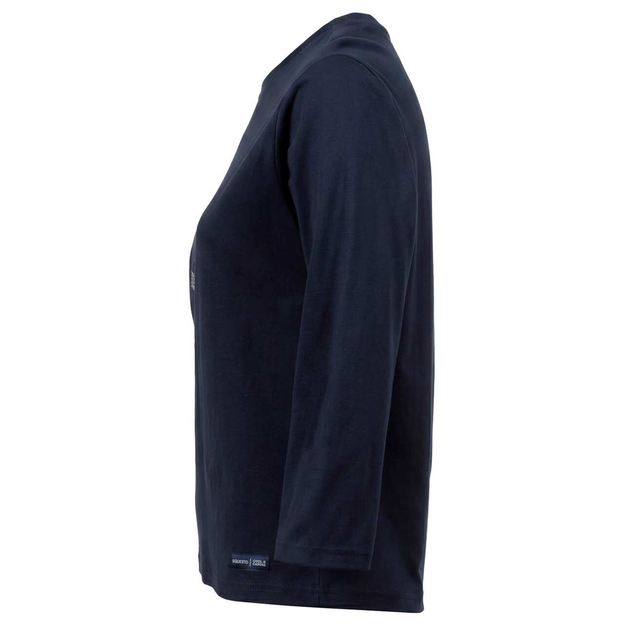 Damen 3/4 Arm Sweatshirt von Soquesto in Dunkelblau mit Print, Seitenansicht