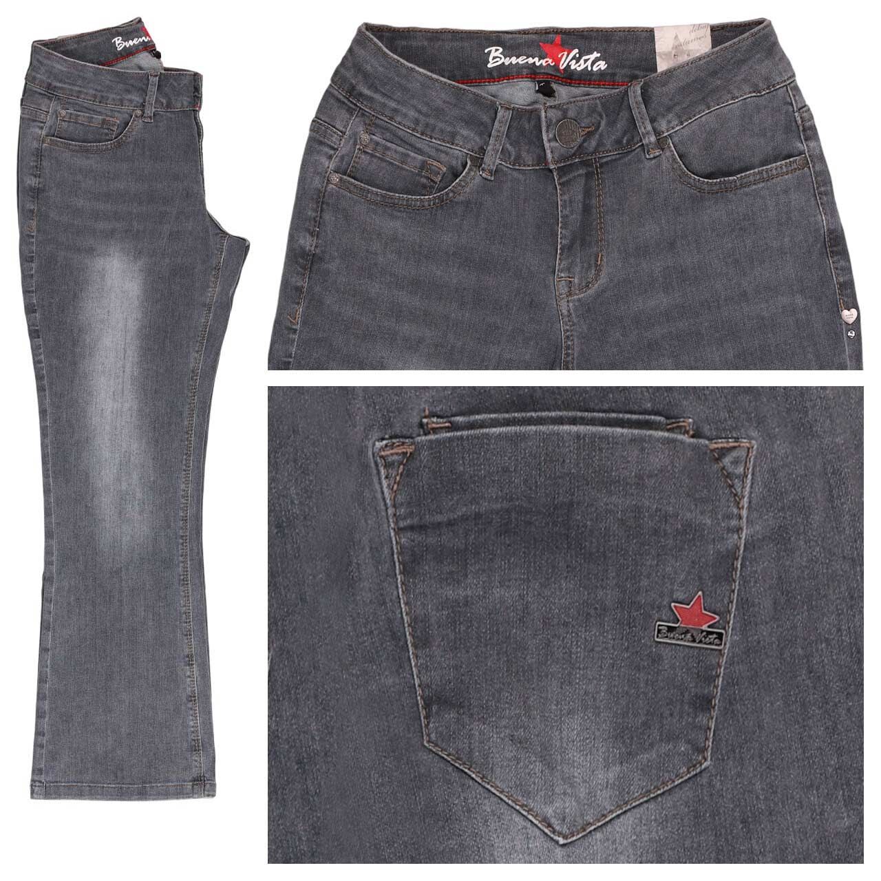 Buena Vista Italy K Kick Flare 7/8 Stretch Denim Jeans light anthra