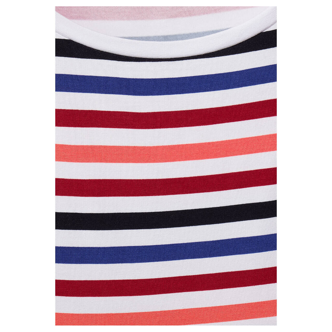street-one-crista-shirt-multicolor-blue-red-30000-detail Street One Crista T-Shirt für Damen in Weiß gestreift, FarbNr.: 30000