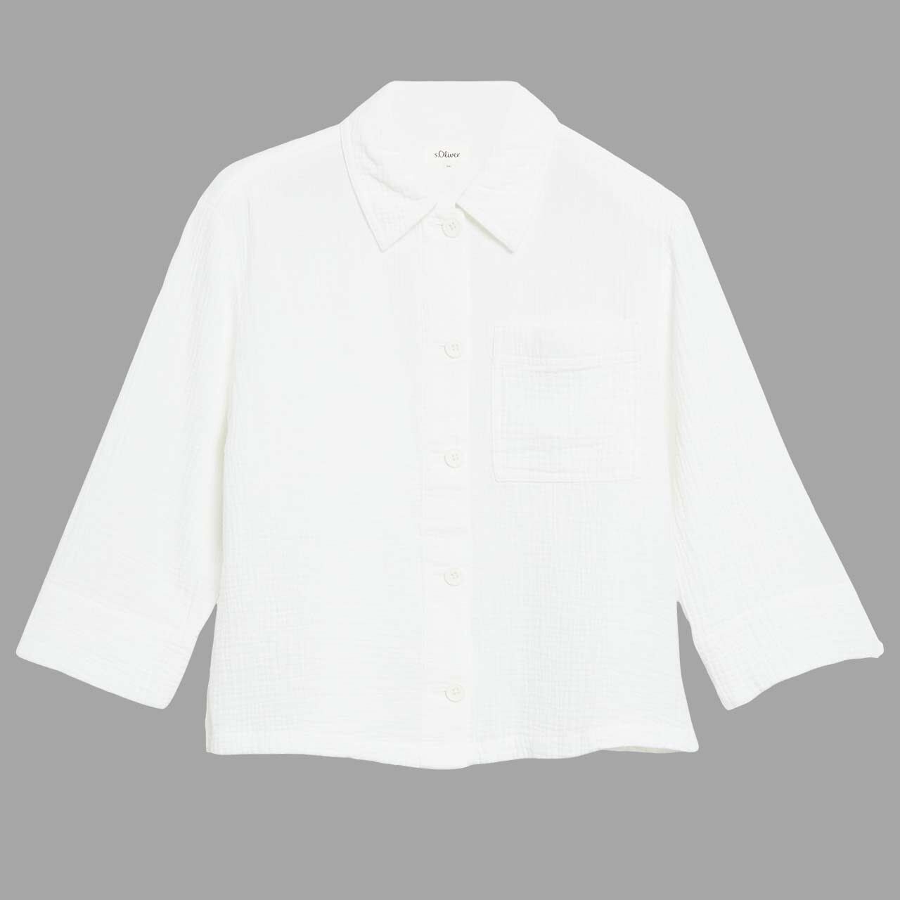 s.Oliver Damen 3/4 Arm Hemdjacke white