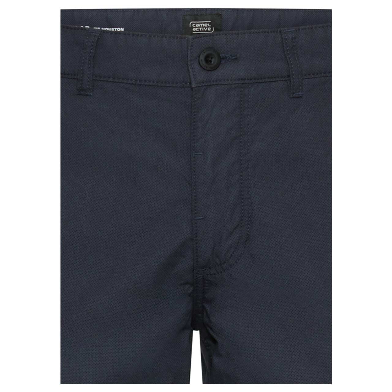 Herren Cargo Chino Baumwoll Bermuda Houston von Camel active in Dunkelblau mit Print, Detailansicht von vorne