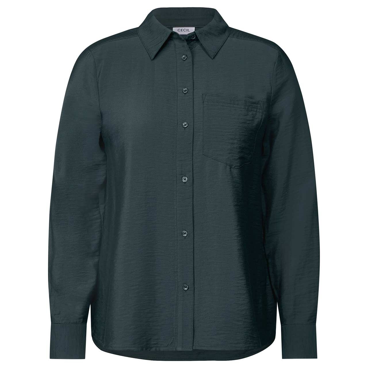 Cecil Damen Langarm Bluse Softwave slate khaki