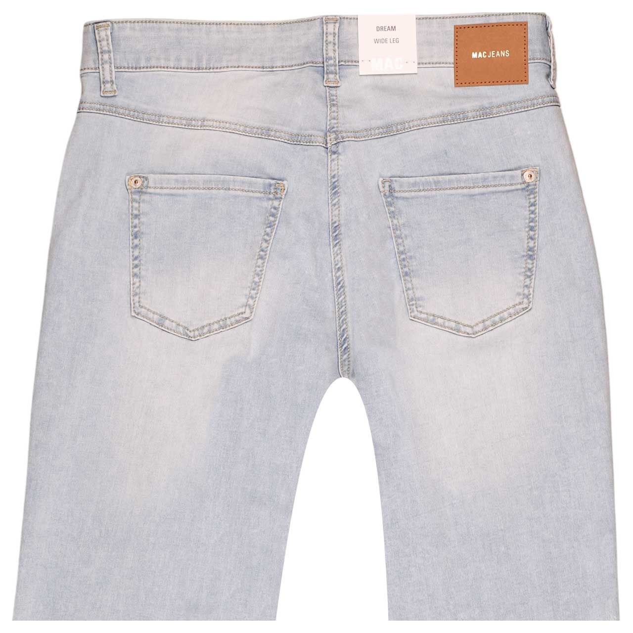 Damenjeans Dream Wide von MAC in Hellblau verwaschen, detaillierte Rückansicht