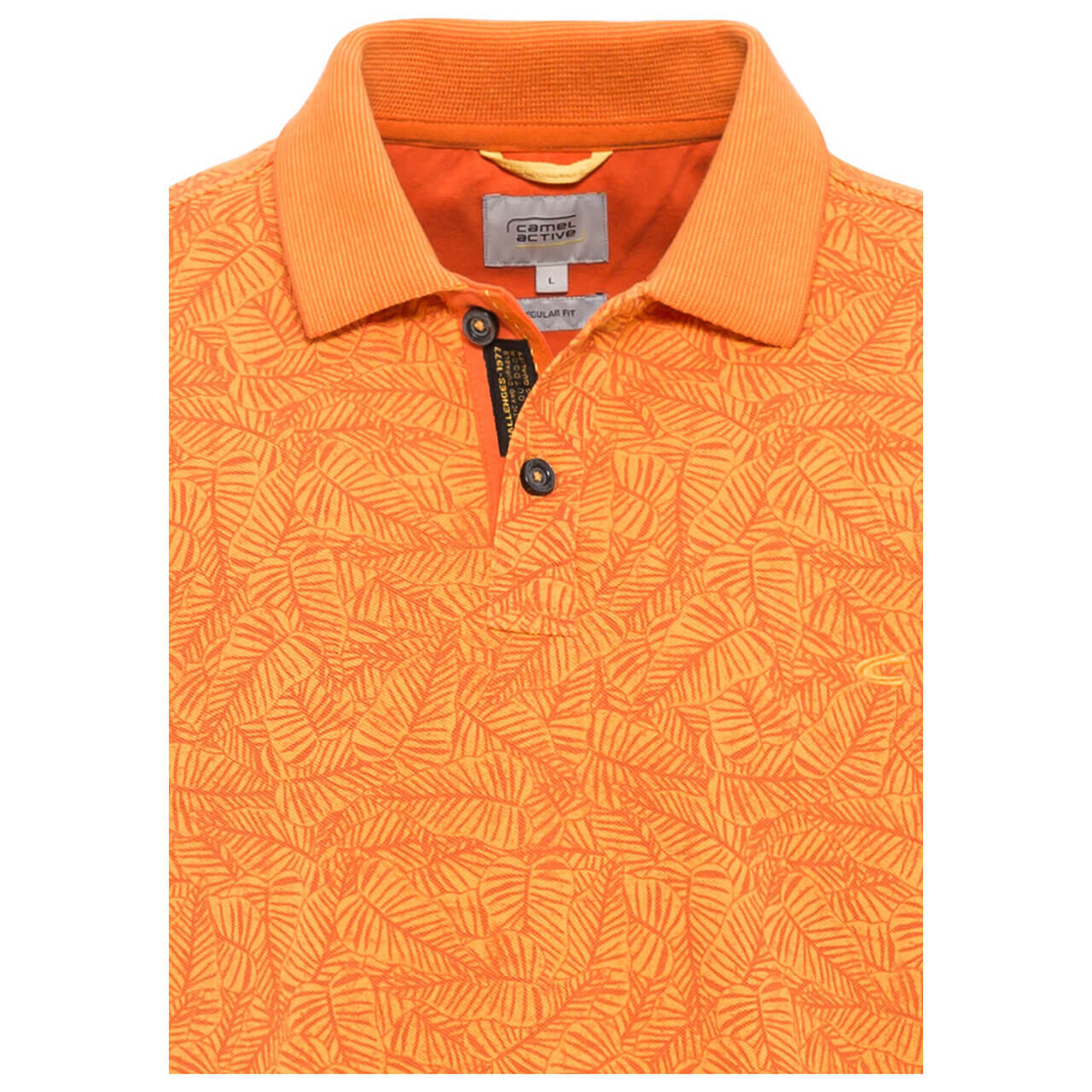 Camel active Poloshirt für Herren in Orange mit Print, FarbNr.: 52