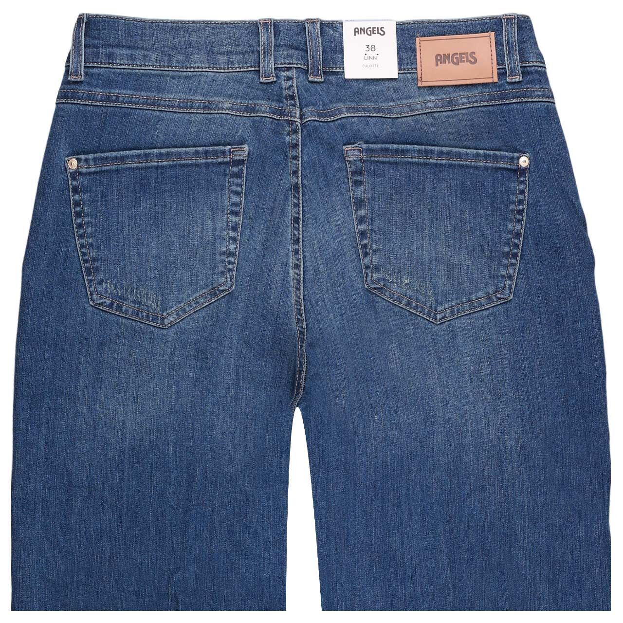 Stretch Damen 7/8 Jeans Linn von Angels in Blau mit Used-Effekten, detaillierte Rückansicht