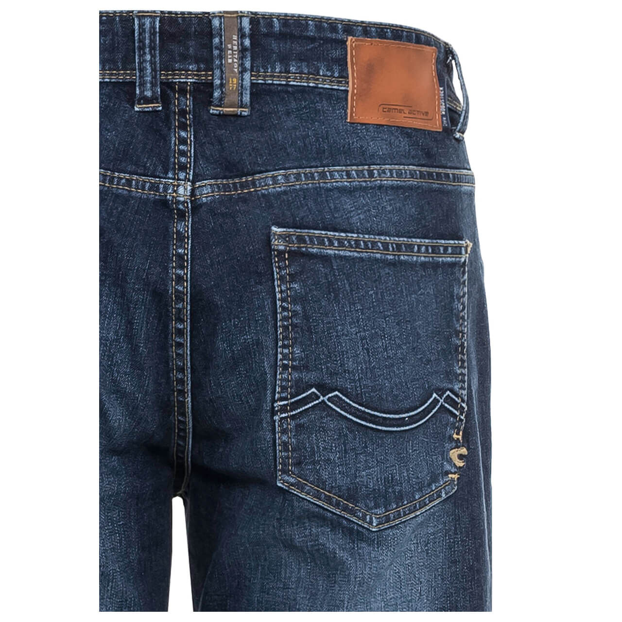 camel-active-jeans-woodstock-blau-45-detail-logo Camel active Jeans Woodstock für Herren in Dunkelblau verwaschen, FarbNr.: 45