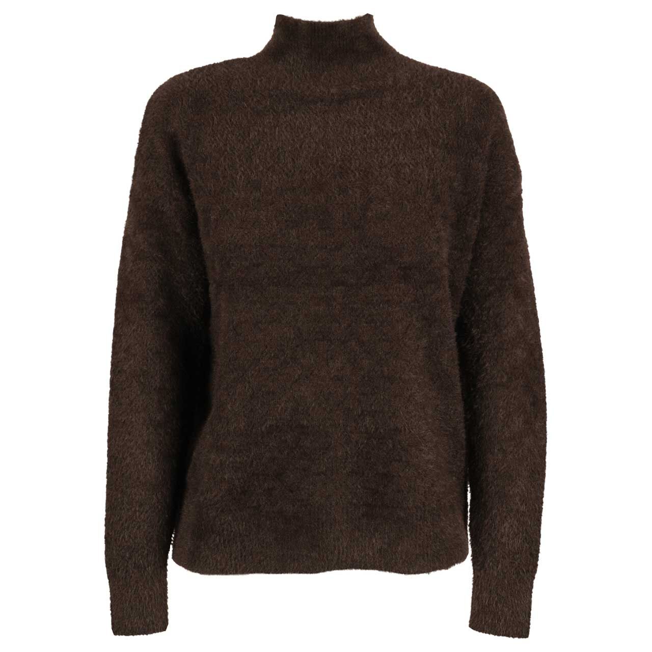 Street One Damen Rollkragen Pullover Fluffy Pointelle Sweater deep roast brown