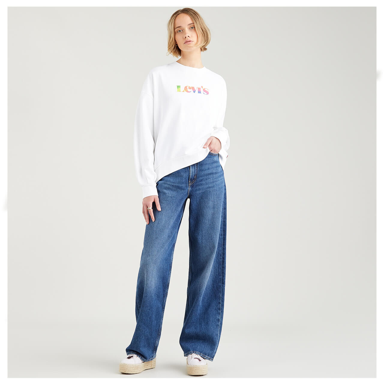 Levis Sweatshirt für Damen in Weiß mit Print, FarbNr.: 0000
