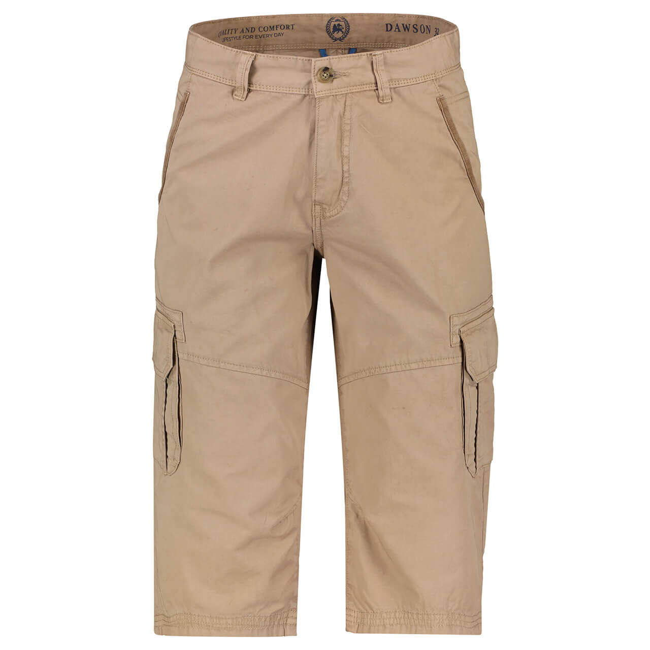 Herren 3/4 Cargo Baumwollhose von Lerros in Beige, Vorderansicht