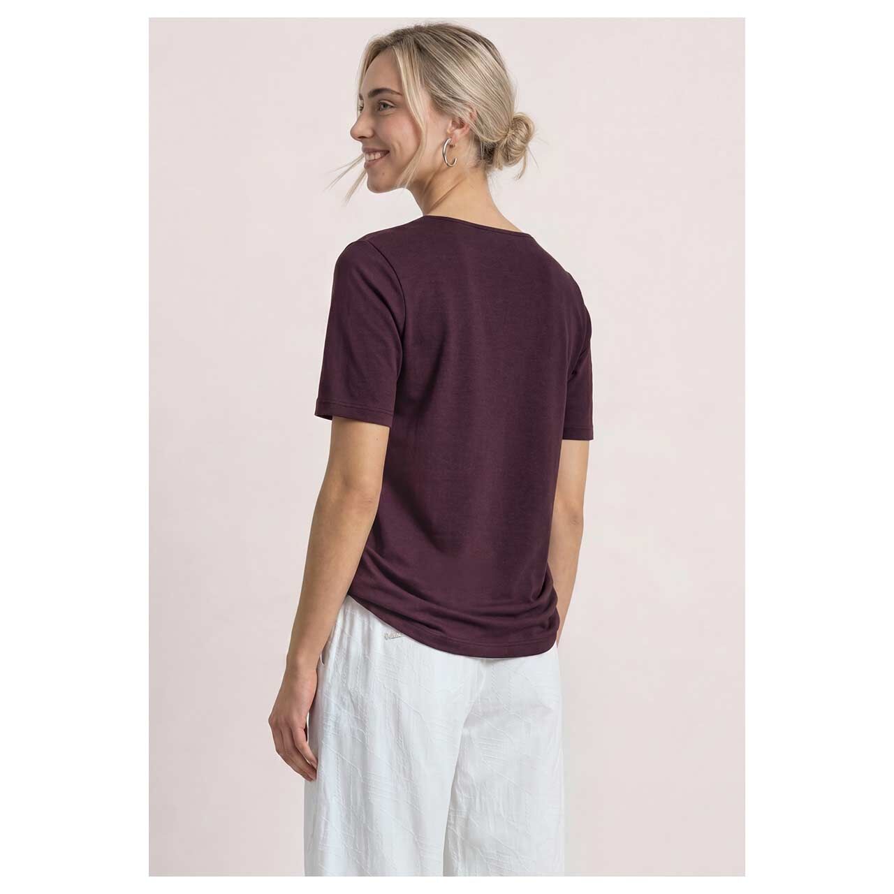 Damen T-Shirt Ada von Street One in Lila, Rückansicht am Model
