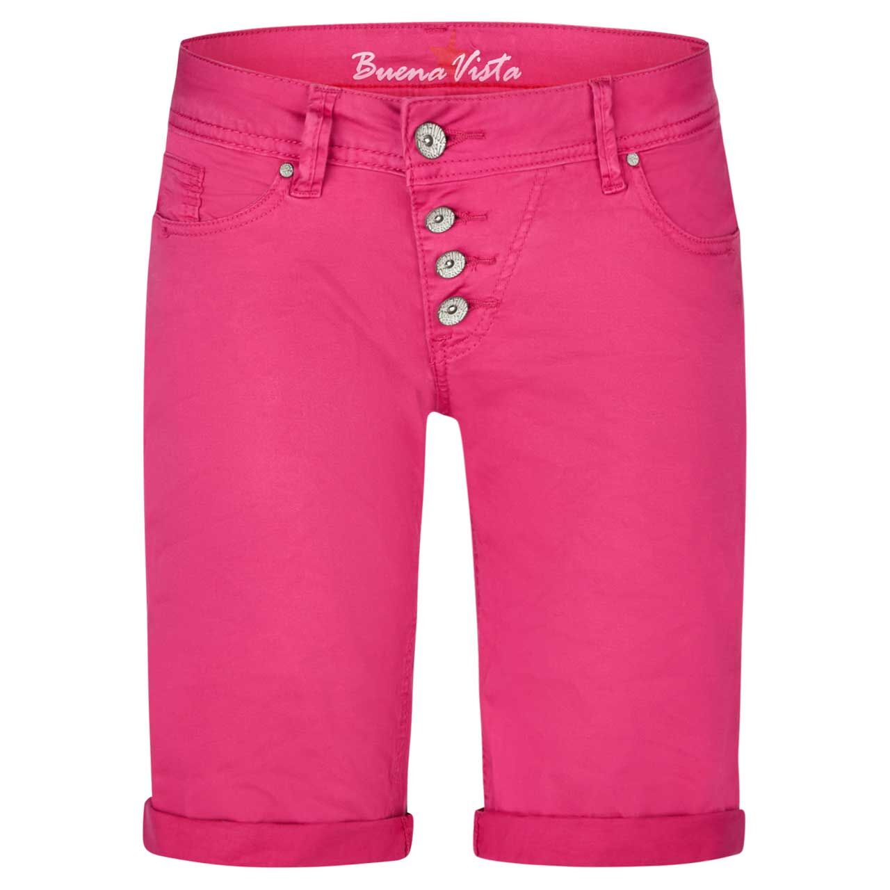 Damen Baumwollhose Malibu-Short Stretch Twill von Buena Vista in Pink, Vorderansicht