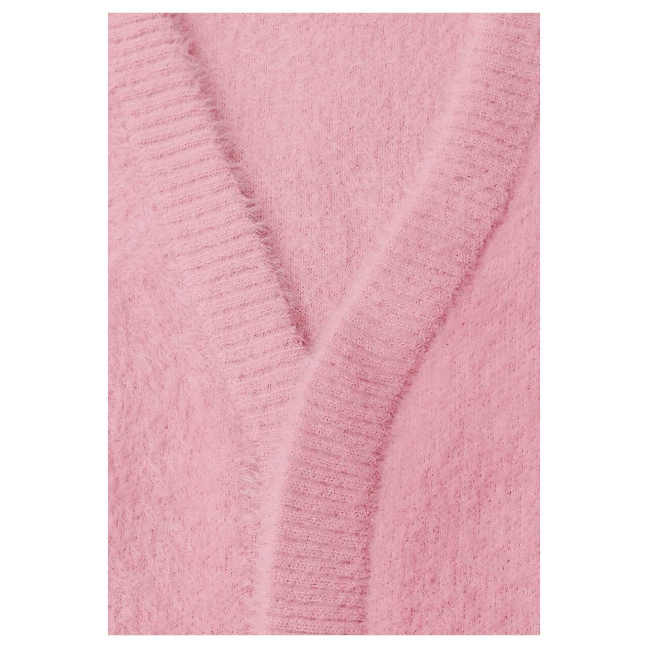 Cecil Damen Strickweste Open Feather Yarn Vest velvet rose