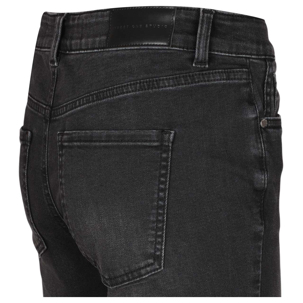Damen Ankle Jeans Kim von Street One Studio in Schwarz verwaschen, detaillierte Rückansicht