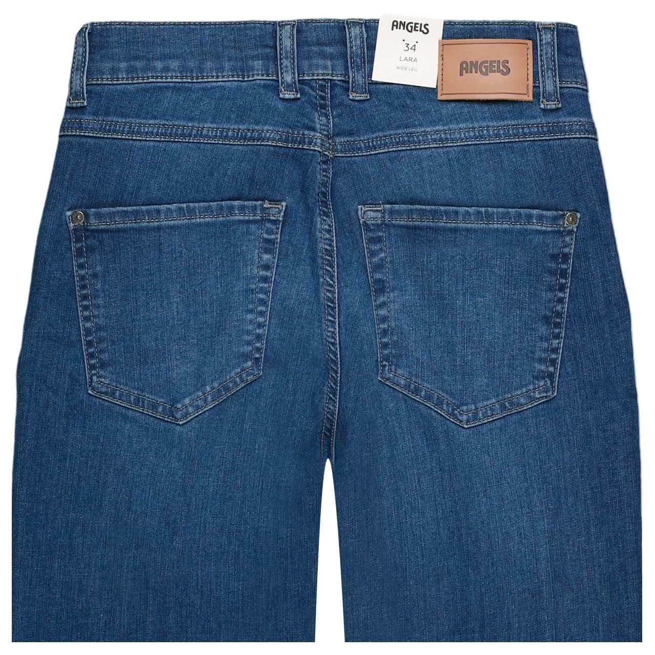 Damenjeans Lara von Angels in Blau angewaschen, detaillierte Rückansicht