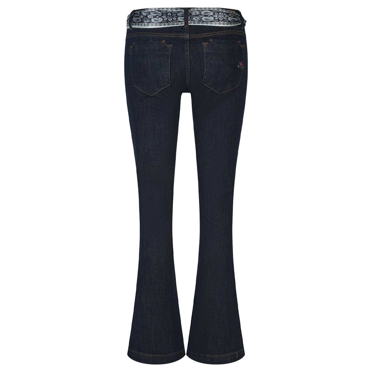 Damenjeans Italy B Bootcut Stretch Denim in Dunkelblau, Rückansicht