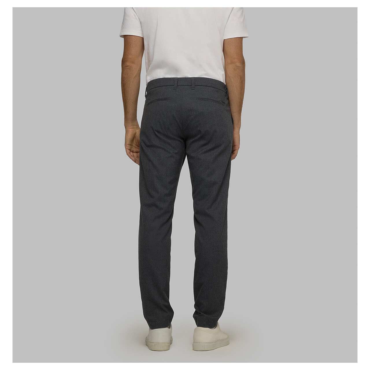 MAC Lennox Chinohose grey stone herringbone