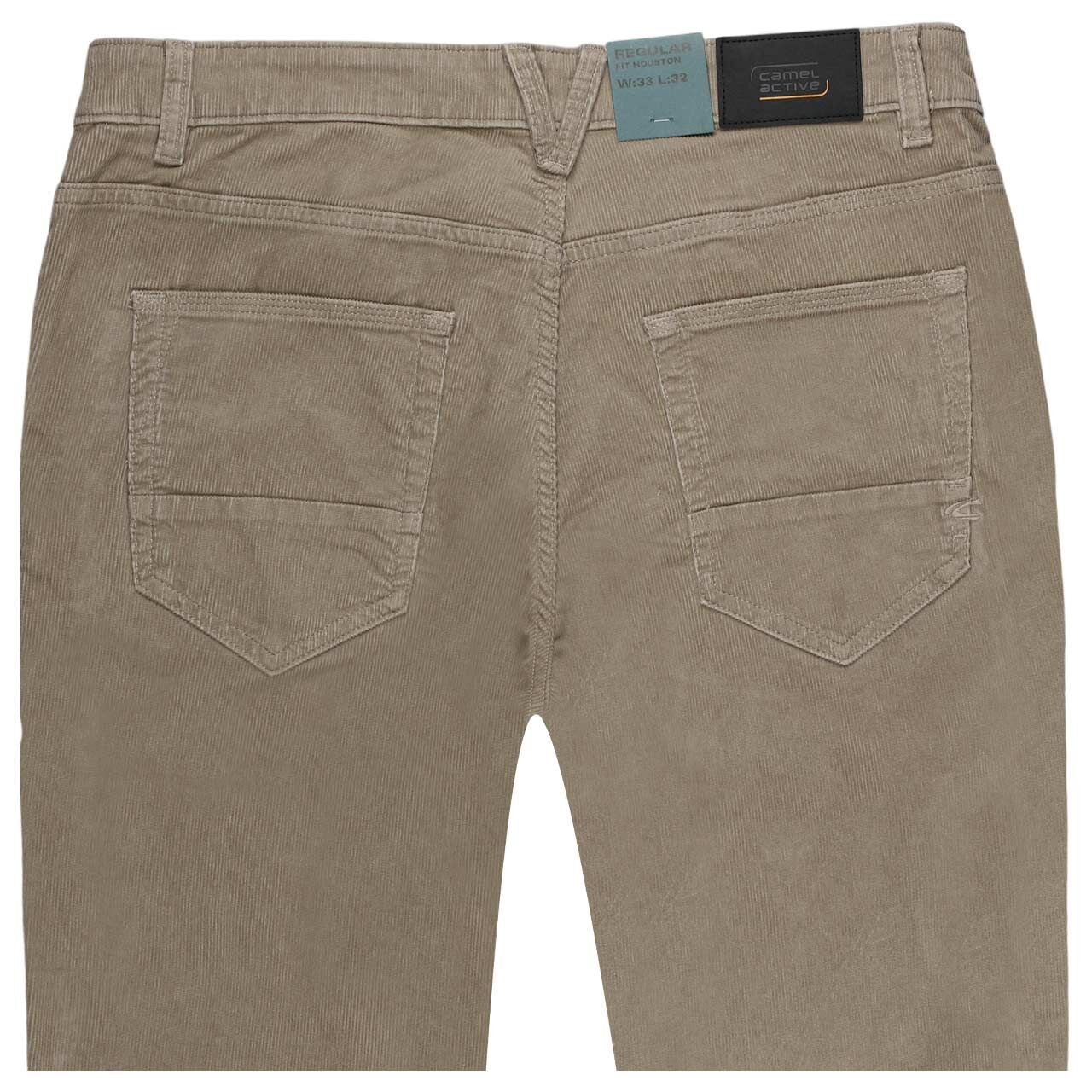 Herren Stretch Cordhose Houston von Camel active in Beige, detaillierte Rückansicht
