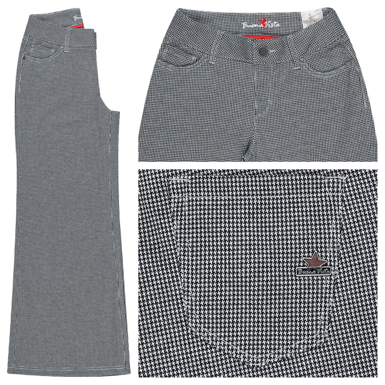 Buena Vista Italy Palazzo Cropped Soft Knit Ankle Hose black houndstooth Buena Vista Italy Palazzo Cropped Soft Knit Ankle Hose black houndstooth