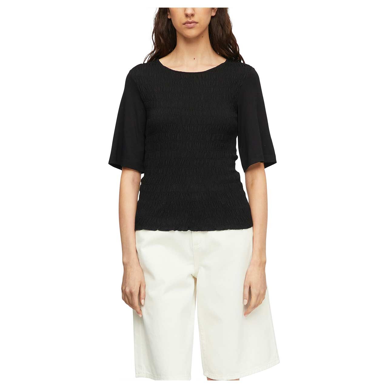 Damen T-Shirt von Comma in Schwarz, Vorderansicht Model