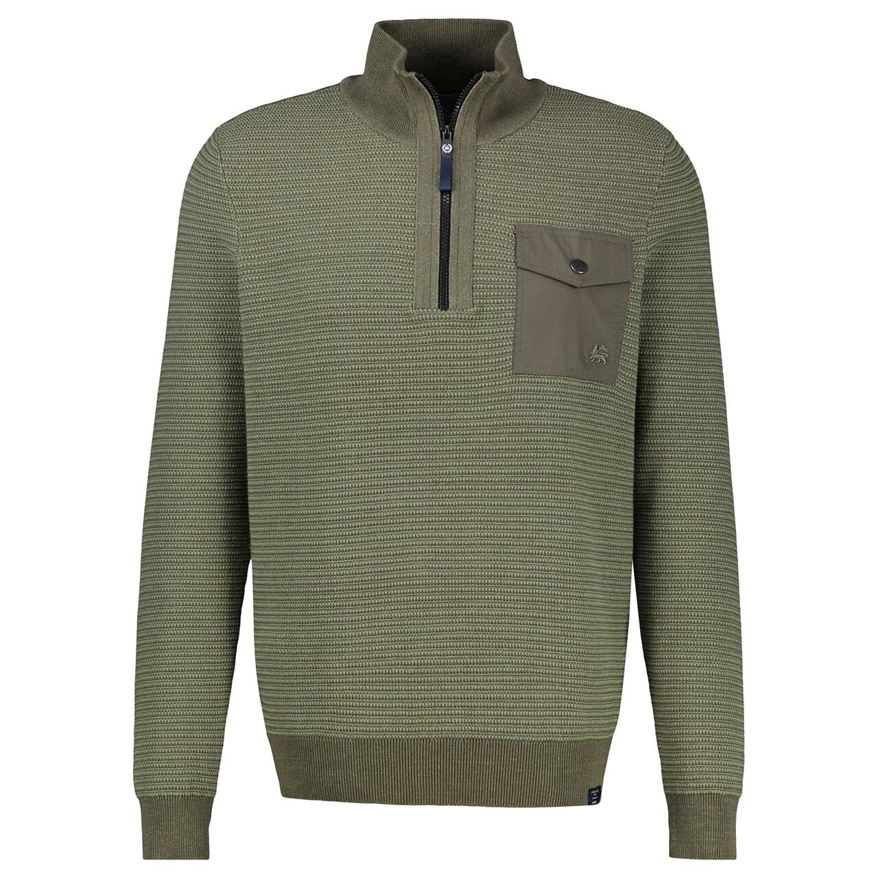 Lerros Herren Pullover Troyer nordic olive knit melange