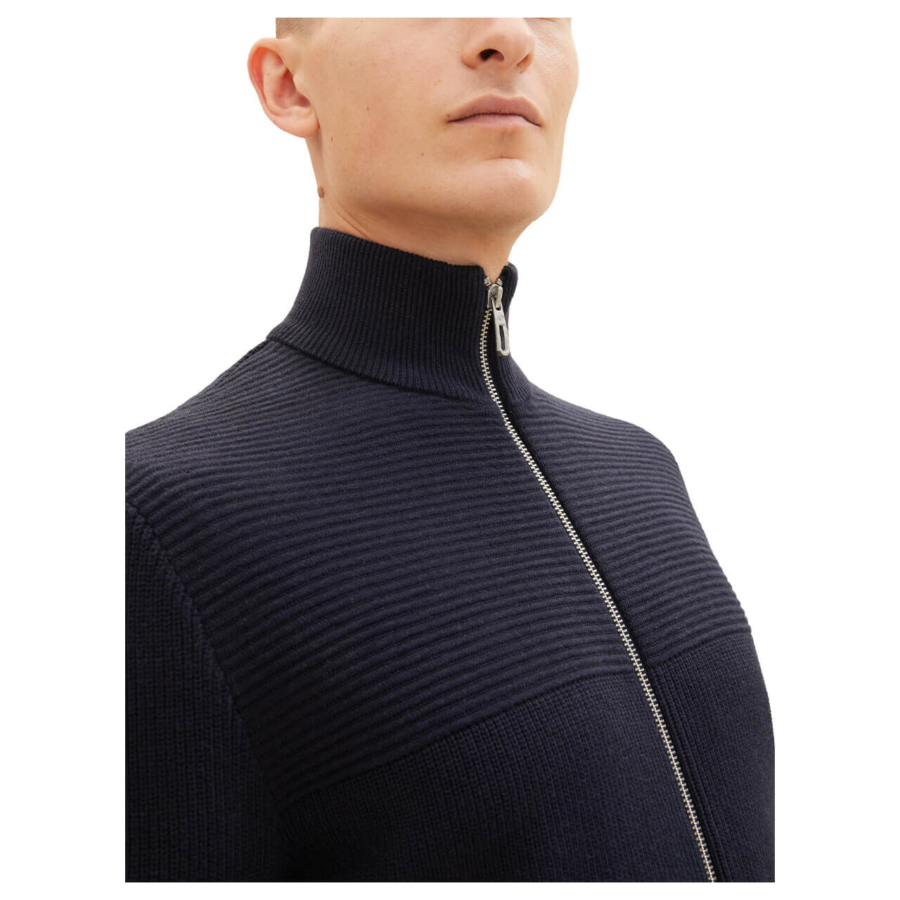 Tom Tailor Herren Strickjacke knitted navy melange blue