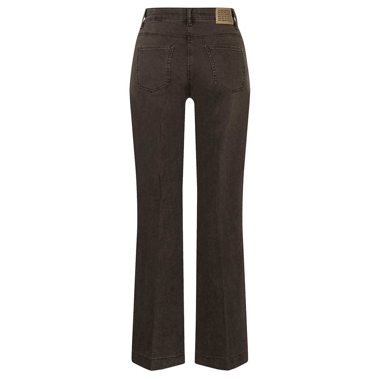 Stretch Damenjeans Wide von MAC in Dunkelbraun, Rückansicht
