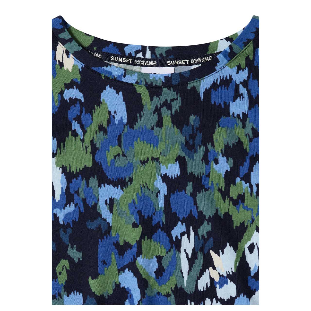 Cecil Damen T-Shirt Multi urban dark blue alloverprint