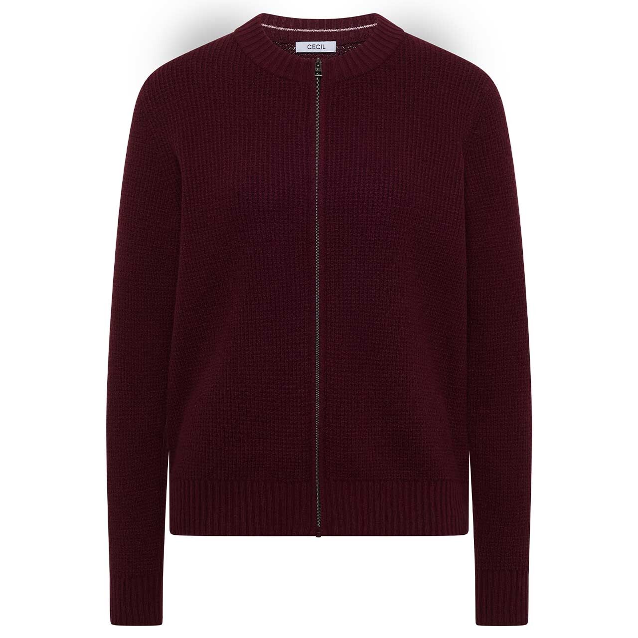 Cecil Damen Strickjacke Cosy Zipper Cardigan red wine