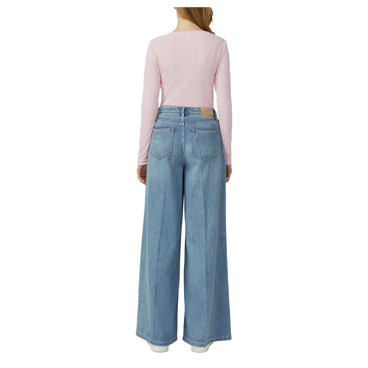 Damen Langarm Shirt von s.Oliver in Rosa, Rückansicht am Model