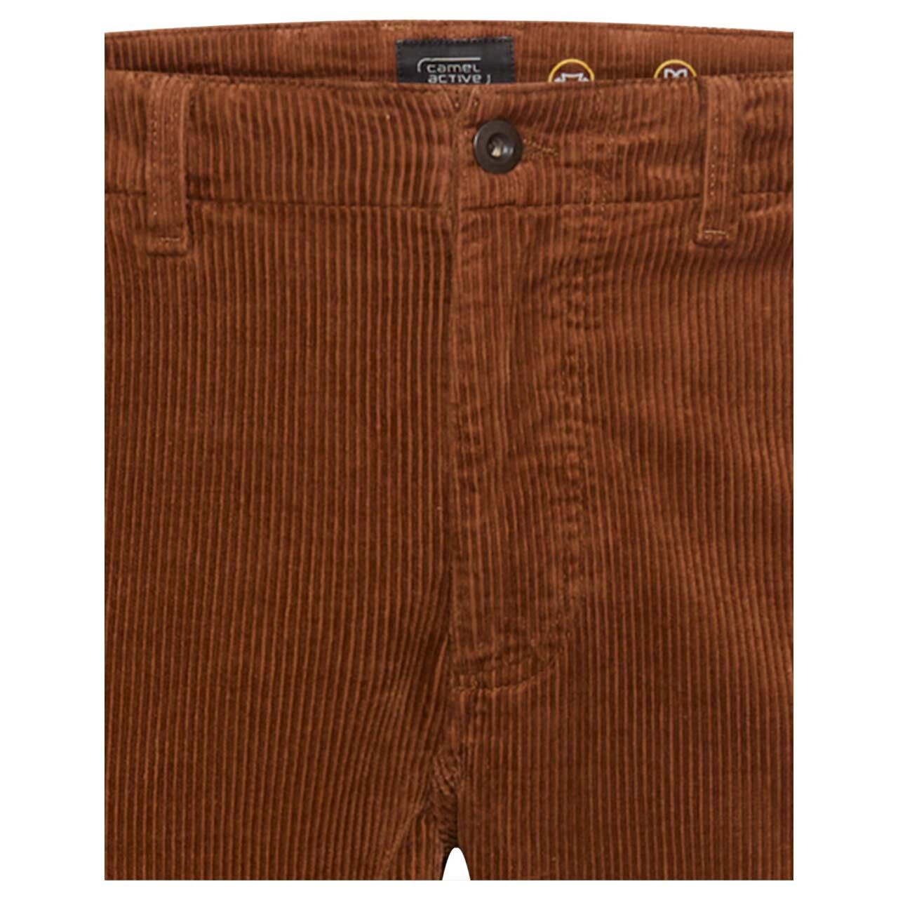 Herren Chino Cordhose Houston von Camel active in Rot-Braun, detaillierte Vorderansicht